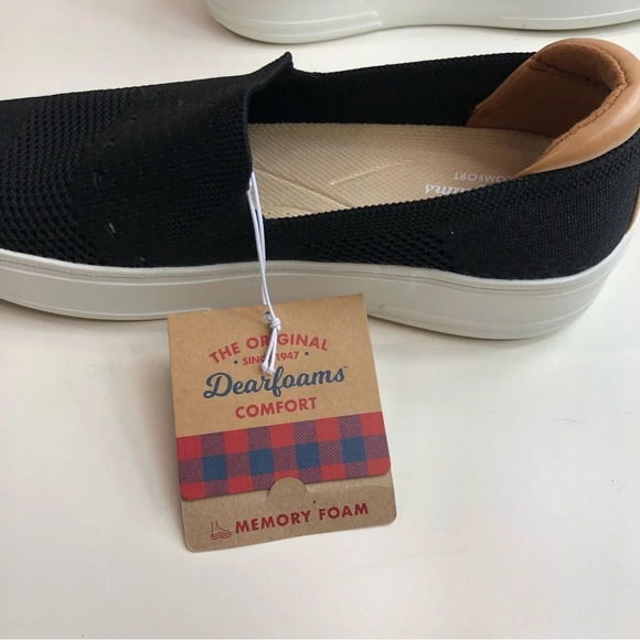 NWT Dearfoam Women’s Black Slip On Sneaker Size 6.5 - Picture 4 of 7